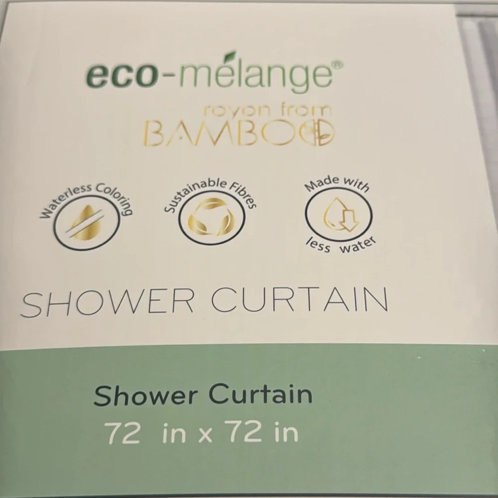 Eco-mélange Bamboo Shower Curtain - Waterless Coloring - Sustainable Fibers